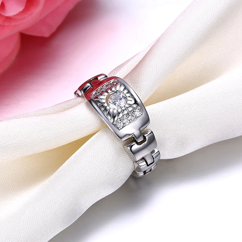 2017 новые модные кольца из белого золота с цирконием для женщин ААА крошечные