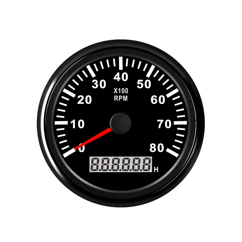 BN 8000 RPM 85 мм 6k RPM мотоциклетный Тахометр Датчик Мотоцикл Регулируемый Тахометр двигателя 12V 24V для автомобиля лодка с задней светильник - Цвет: BN 8000 RPM