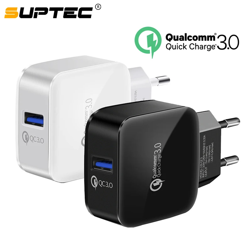 

SUPTEC 18W Phone USB Charger Quick Charge 3.0 Fast Mobile Phone Charger USB Adapter for iPhone Samsung s8 s9 Xiaomi mi 8 Huawei