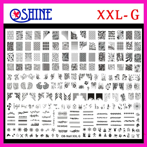 Новый Штамповка Большой размер шаблон XXL Размер XXL-G дизайн ногтей BigTemplate DIY |