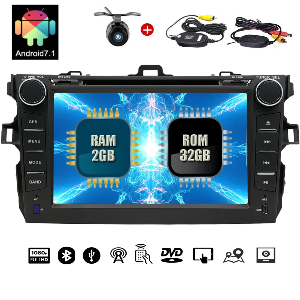 EinCar Беспроводной Камера + Android стерео 7 &quot1024*600 двойной Din автомобильный DVD/CD плеер
