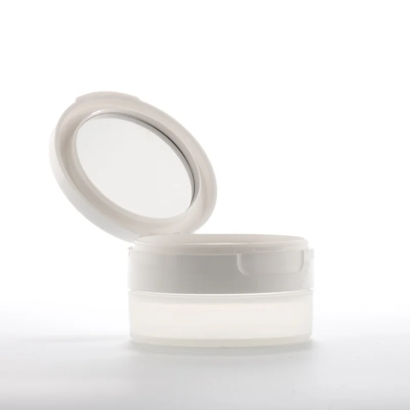Пустая баночка для пудры с просеивателем и винтовой крышкой компактная