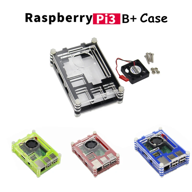 Красивый Красочный чехол Raspberry Pi 9 слоев акриловый с охлаждающим вентилятором для