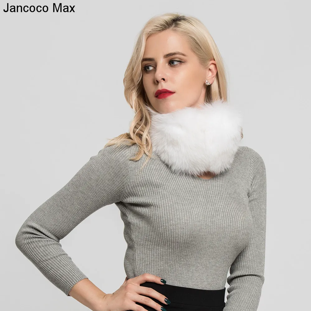 Jancoco Max+ натуральным лисьим мехом Наушники для защиты от холода, шарф, зимний теплый Одежда высшего качества шапки-ушанки Для женщин S7136