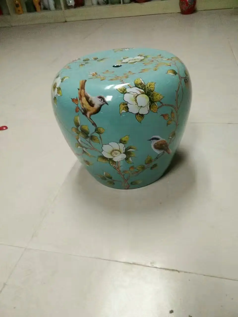 Фарфоровый садовый стул Jingdezhen с цветами и птицами керамический для туалетного