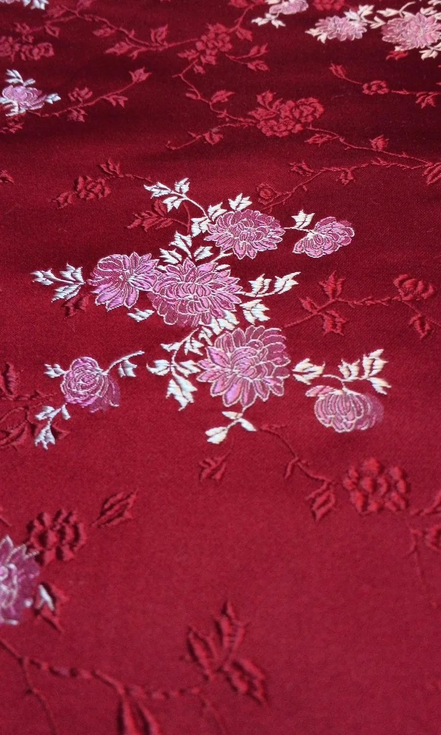 Китайская шелковая парча тканая Дамасская ткань cheongsam Подушка пурпурно-красный