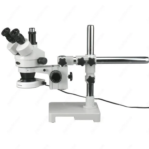 

Boom Stand Microscope--AmScope Supplies 3.5X-45X Trinocular Zoom Stereo Microscope w Boom Stand + 80 LED Light
