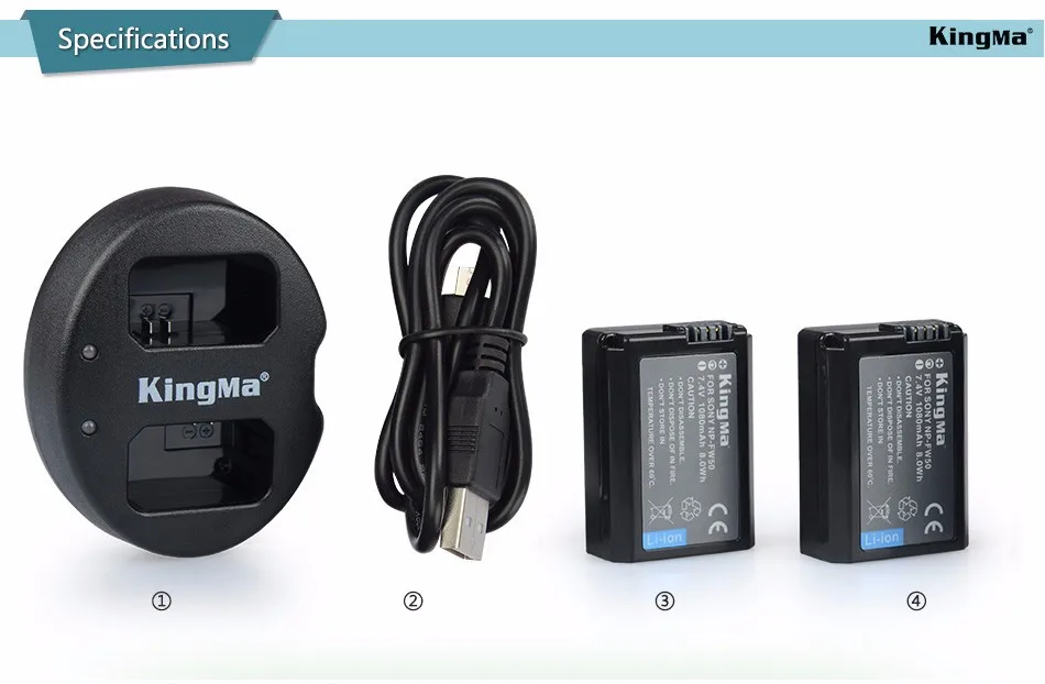 KingMa NP FW50 NPFW50 двойной Зарядное устройство+ 2* NP-FW50 FW50 Батарея Аккумулятор AKKU для sony Альфа A33 NEX-7/C3/5 SLT-A55, NPFW50