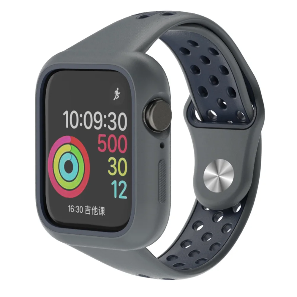 Lbiaodai защитный чехол для apple watch band iwatch 4 5 band 38 мм 42 мм 44 мм 40 мм 3 i ремешок для часов анти-падение крышка аксессуары - Цвет ремешка: gray blue