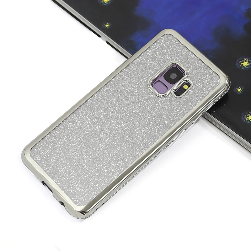 Luxury Plating Glitter Diamond Silicone Case For Samsung Galaxy S9 S8 Plus S7 Edge Note 9 8 Cell Phone Two in one Cover | Мобильные