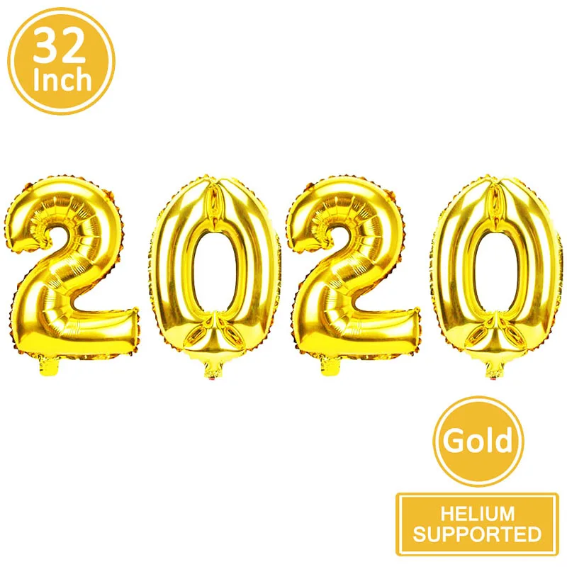 16 32 дюйма номер 2020 воздушные шары с надписью Happy new year Eve декор 2019 Рождественский