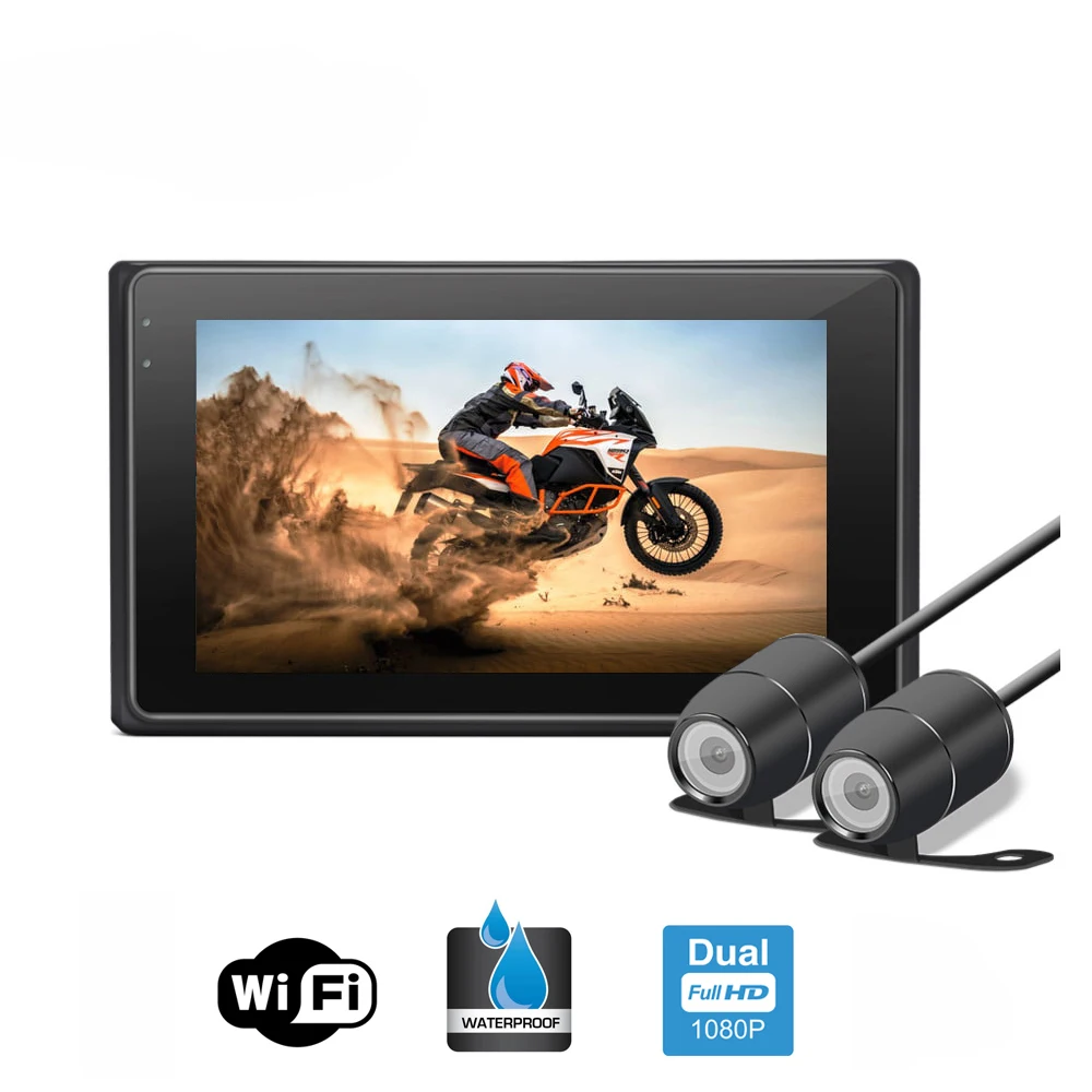 2018 новая версия M2F WIFI двойной 1080p Full HD мотоциклетный видеорегистратор с