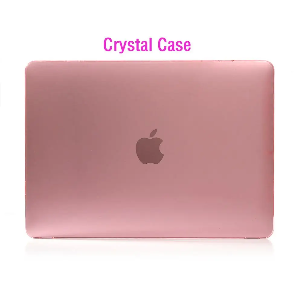 crystal Pink Кристальный \ Матовый Прозрачный чехол для Apple macbook Air Pro retina 11 12 13 15 для mac book Air 13 чехол+ чехол для клавиатуры - Цвет: crystal Pink