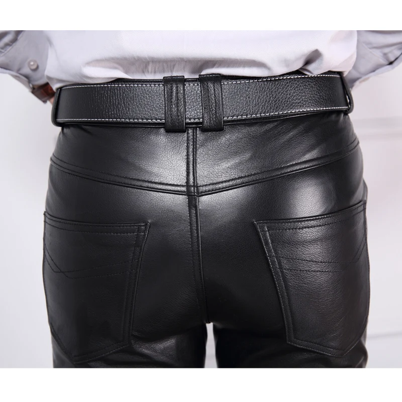 Брюки мужские из натуральной кожи 30 40|men genuine leather pants|genuine pants menleather men |