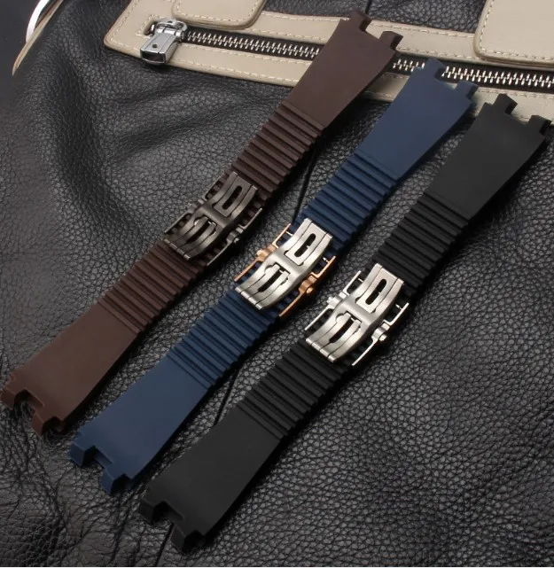 HUXIE резиновый ремешок для Ulysse Nardin exective El Toro 326-0 DUAL TIME 26 мм черный коричневый синий мужской ремешок для часов водонепроницаемый