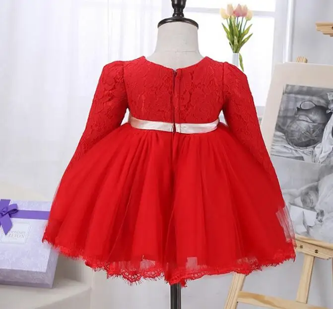 Высококачественные зимние платья из красного кружева и бархата для девочек