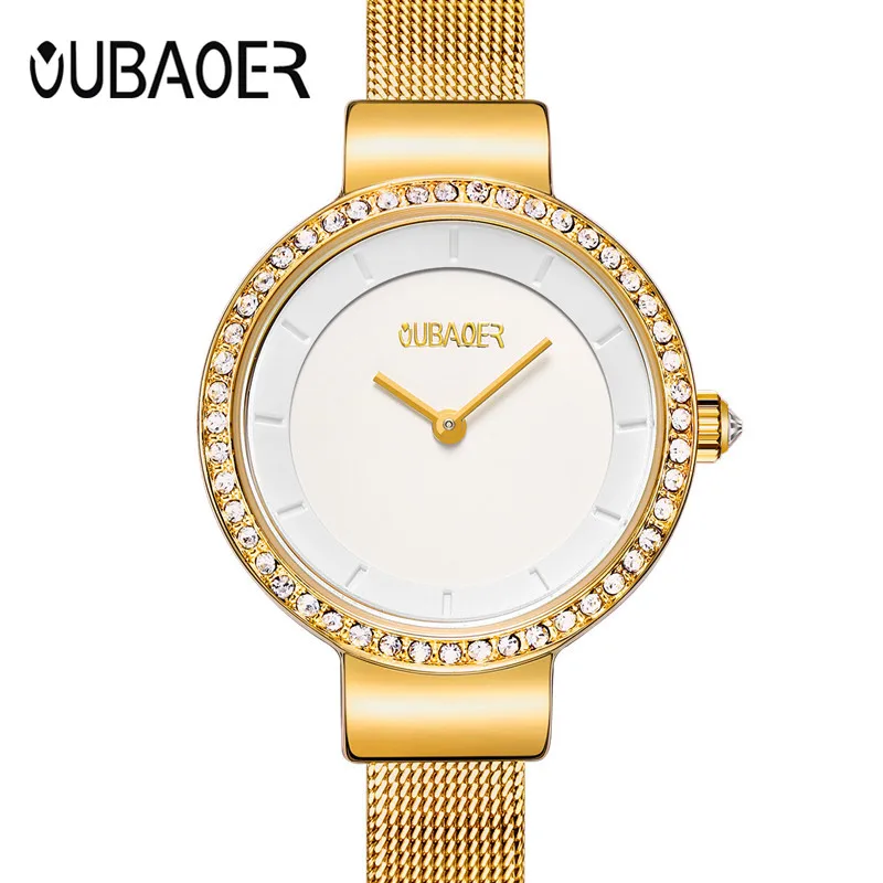 Montre Femme бренд oubaoer Роскошные Кварцевые часы Женские женские повседневные Топ relogio