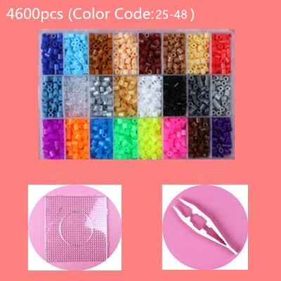 5 MM SET 2 48 Цвета 5 мм Perler бисер для детей 3D головоломки игрушки "Сделай своими руками" 4600 шт./компл. Хама бусины образовательных головоломки игрушки предохранитель Pegboard - Цвет: 5 MM SET 2