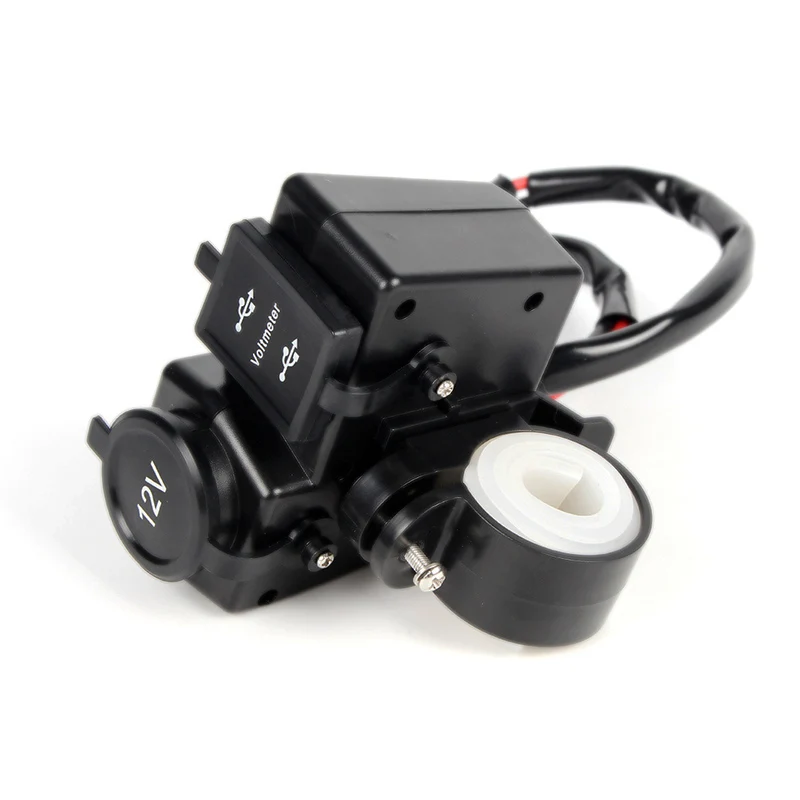 12V мотоцикл двойной USB скутер прикуриватель в автомобиле с Bluetooth руль зажим