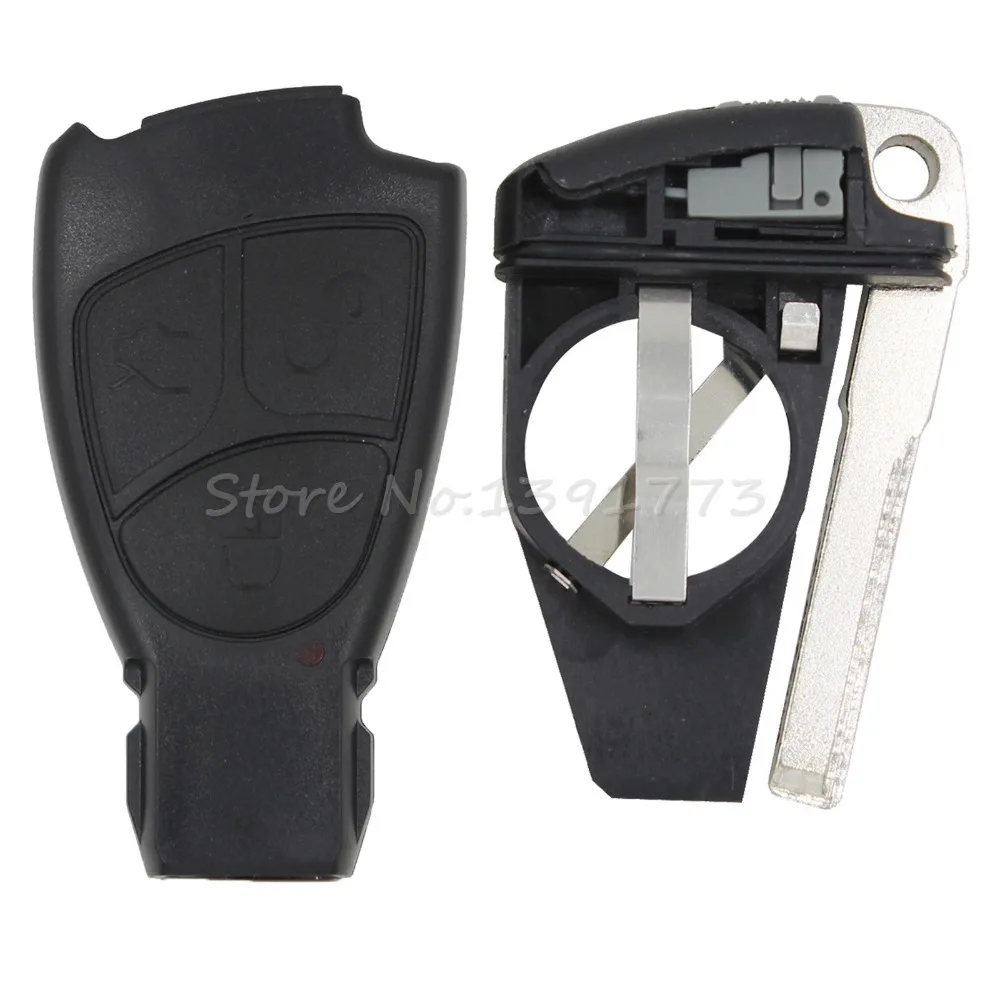 DANDKEY 3 кнопки Smart Remote Key Shell для Mercedes Benz MB C E ML S SL SLK CLK AMG мягкий держатель батареи