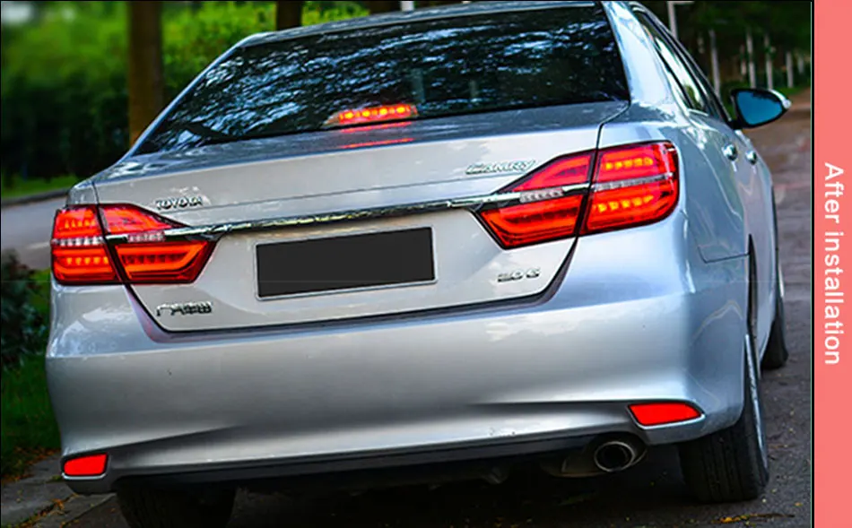 Автомобильный Стайлинг для Toyota Camry, задние фонари, светодиодный задний фонарь, задний багажник, крышка лампы drl+ сигнал+ тормоз+ задний фонарь