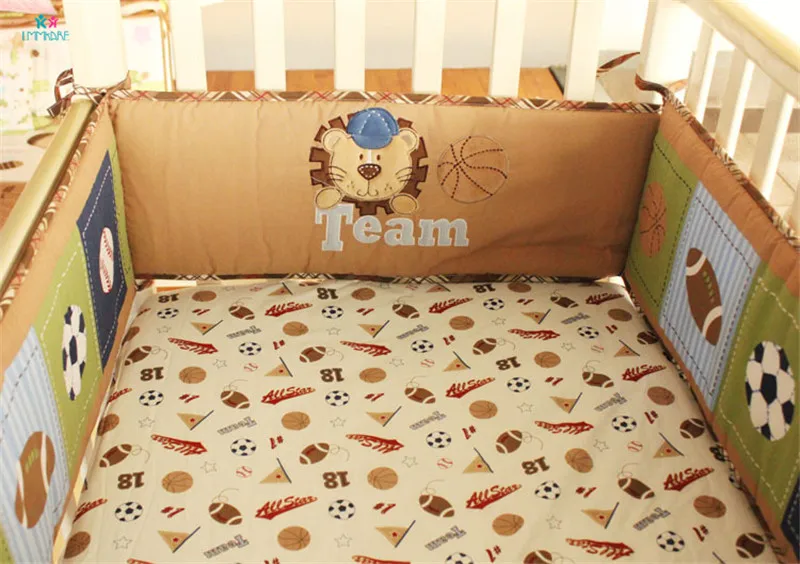 4pcs Bed Bumpers Детские бамперы, хлопок, голубой мультфильм, милый Принт, простыня и пододеяльник для маленьких мальчиков, одеяло, Мягкая Вышивка, детские постельные принадлежности - Цвет: 4pcs Bed Bumpers