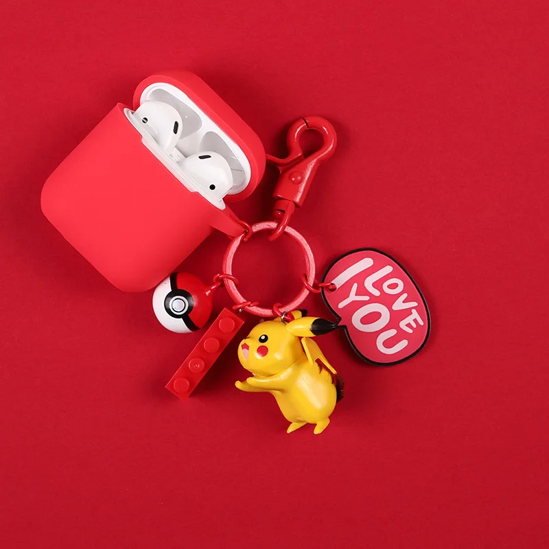 Чехол для ключей с покемоном Пикачу для AirPods apple, чехол с Bluetooth, силиконовый защитный чехол для наушников apple airpods 2, аксессуары