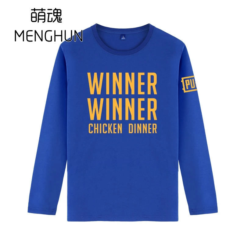 WINNER CHICKEN DINNER Long sleeve cotton t shirts PUBG Autumn ac1186 | Мужская одежда
