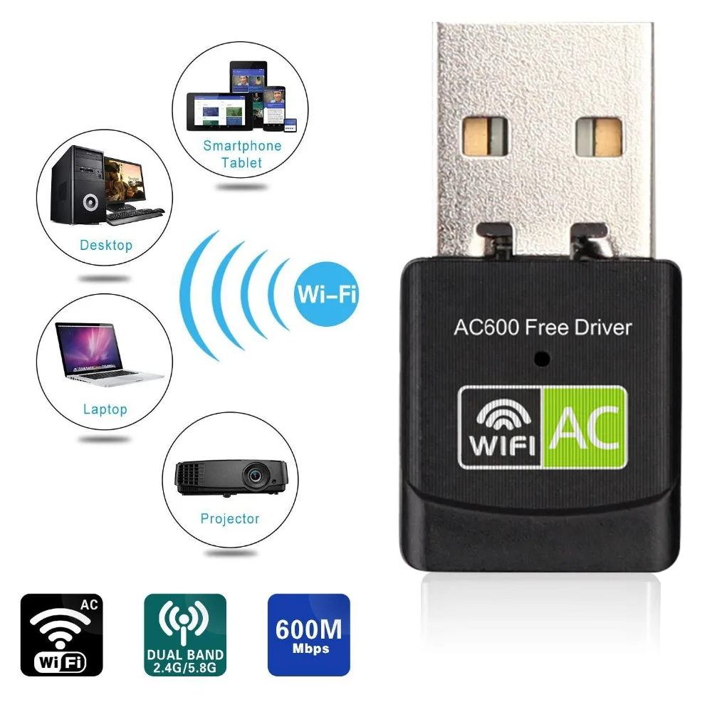 YY wifi Бесплатный драйвер USB wifi адаптер 600 Мбит/с Wi-Fi адаптер 5G двухдиапазонная антенна USB Ethernet PC Lan wifi ключ AC wifi приемник