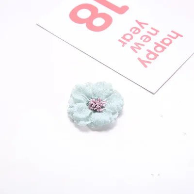 4 40 шт/партия атласный цветок розы с бисером центр stamen, тканевая Роза для DIY аксессуары для волос - Цвет: 4