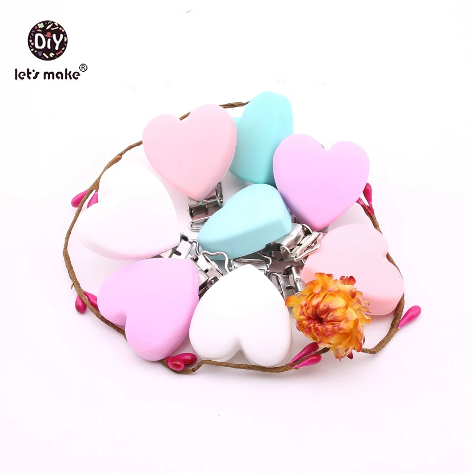 Let's Make Baby Teether 1 шт. зажим для соски в форме сердца из нержавеющей стали пищевой