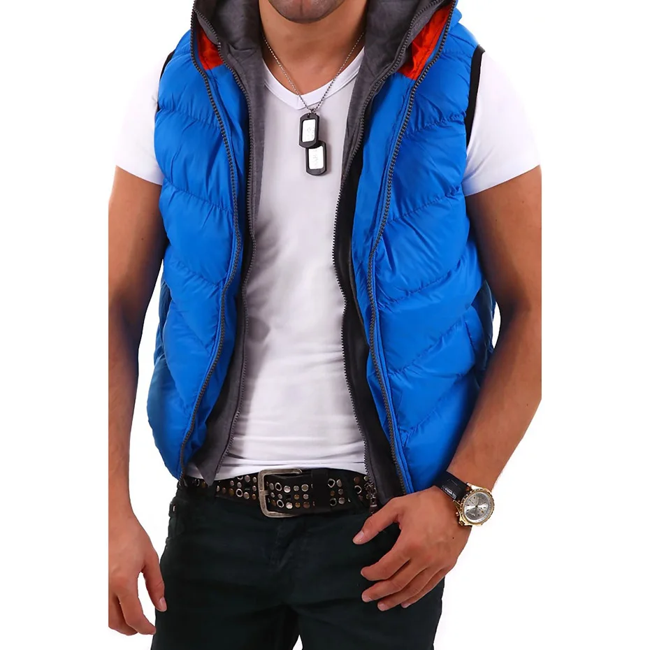 Мужская парка ZOGAA теплая Повседневная хлопковая куртка без рукавов с капюшоном