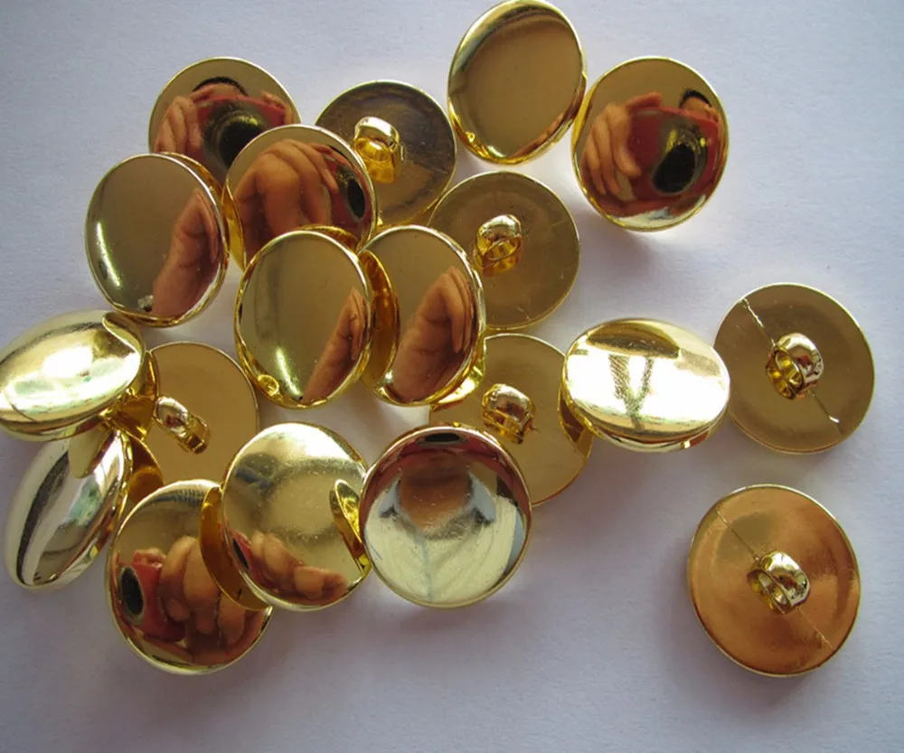 

Free shipping 23mm shank button sewing shank button blouse plastic button plating gold fashion button gold color 100pcs