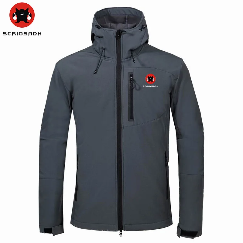 Мужская Флисовая теплая куртка SCRIOSADH водонепроницаемая ветровка с мягким