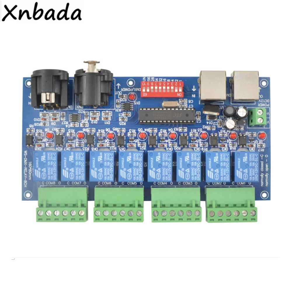 8CH DMX релейный переключатель DMX512 контроль ler выход (макс. 10A)|dmx512 decoder|dmx512 dimmerled controller