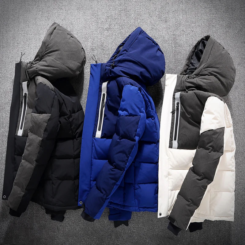

Down coat male short design winter men's down jacket thermal thickening white duck down coat slim down jacket White Blue Black