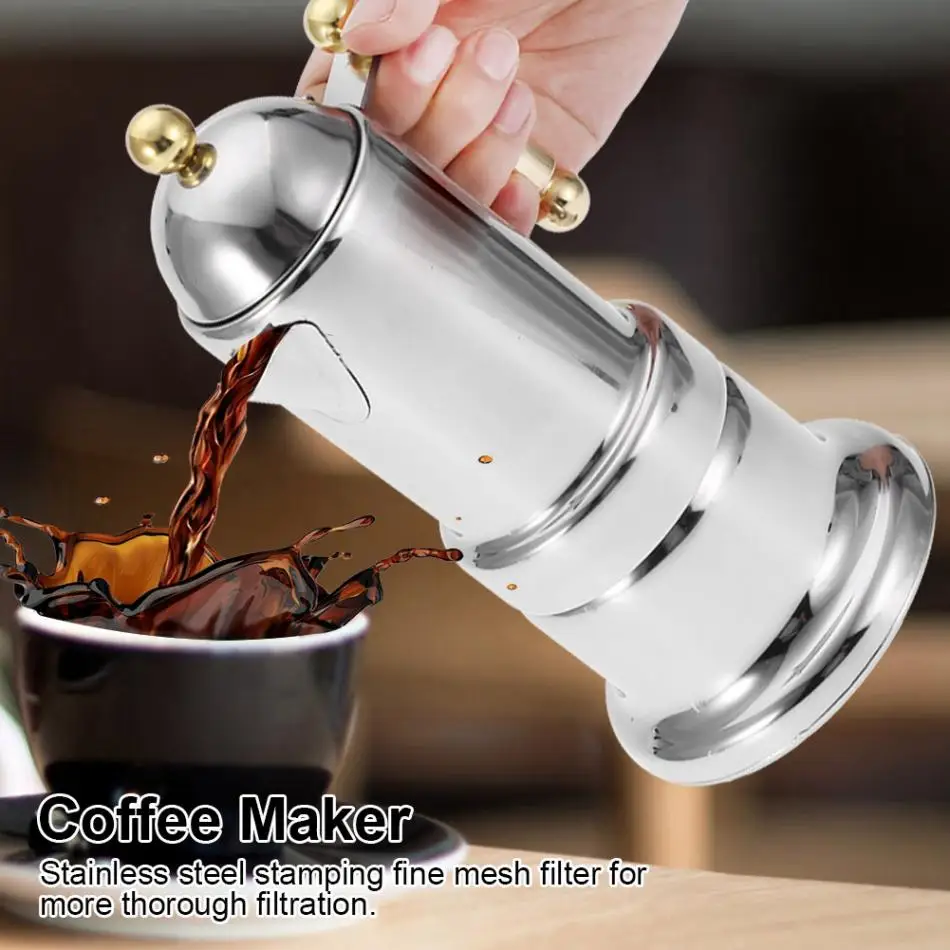 Нержавеющая сталь Moka горшок плита эспрессо гейзер кофеварка с предохранительным клапаном 4 чашки
