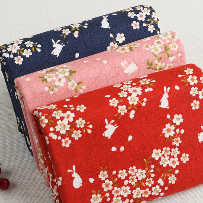 Японская Сакура ткань с пятнами натуральный хлопок лен обивочная 1 ярд * 110