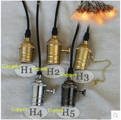 Эдисон лампочка люстра простой бар ретро длинный провод меди лампы творческий с
