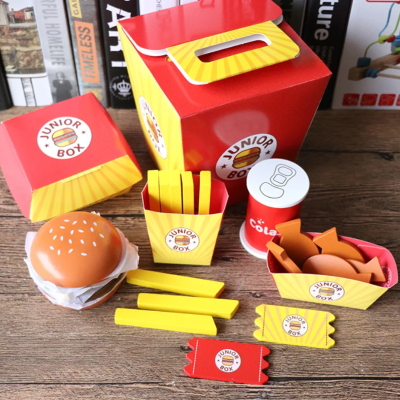 1 набор деревянная игрушка для ролевых игр кухонный фри еда игра симулятор