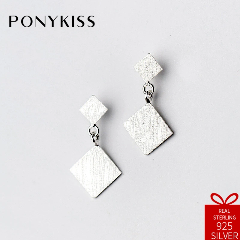 

Женские серьги-гвоздики PONYKISS, минималистичные геометрические ювелирные изделия из стерлингового серебра S925 пробы, подарок на день рождени...