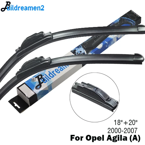 For Opel Agila Buildreamen2 автомобильный Стайлинг стеклоочистителя резиновый стеклоочиститель для OPEL AGILA A B подходящий крючок 2000 - Цвет: For Opel Agila