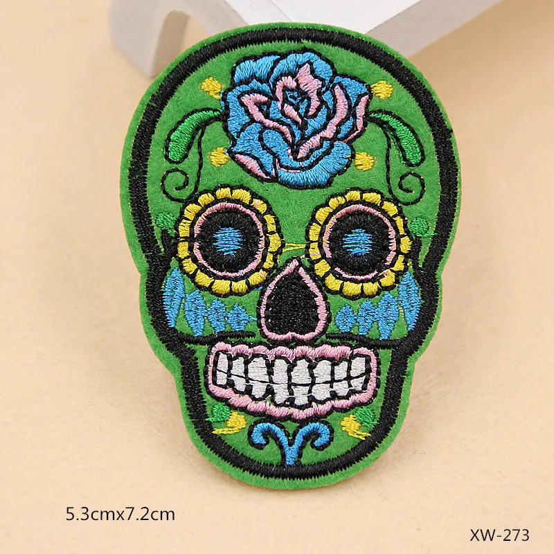 Патчи PGY с вышивкой черепа в стиле панк-рок различные стили патчи цветами розами