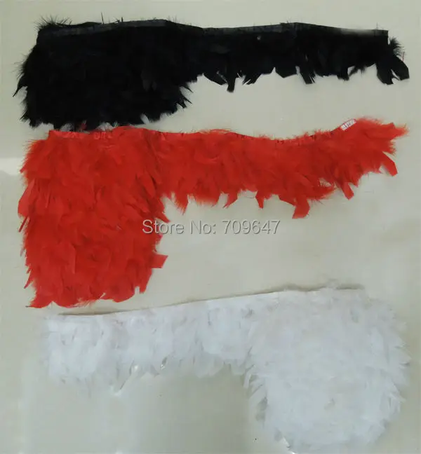 

5Yards/lot!8-10cm Natural Chandelle Feather Trim fringe on Bias Tape,White/Black/Red Colour available,Feather Decoration