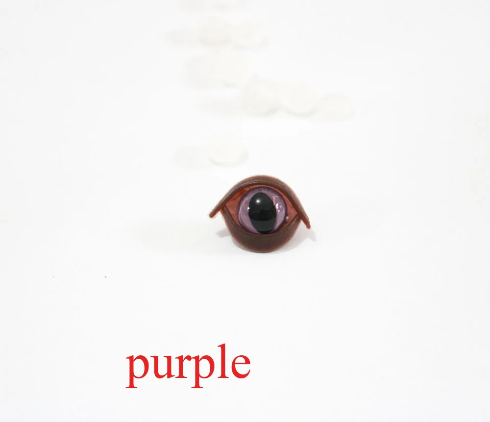 purple color 20 шт./лот, новинка, милые игрушечные глаза кошки 9 мм, пластиковые безопасные глаза+ коричневое игрушечное ВЕКО для diy, сделай сам-выбор цвета - Цвет: purple color