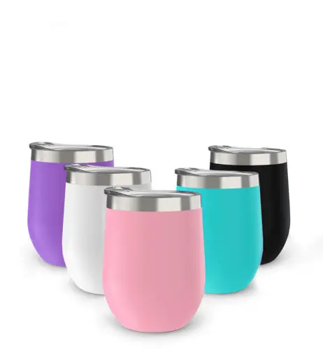 Офисная чашка для яиц коктейлей вина бокал с крышкой | 12 унций нержавеющая сталь