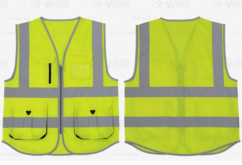 SFvest Hig видимость светоотражающий жилет оранжевый безопасность hi vis Спецодежда compnay логотип печать