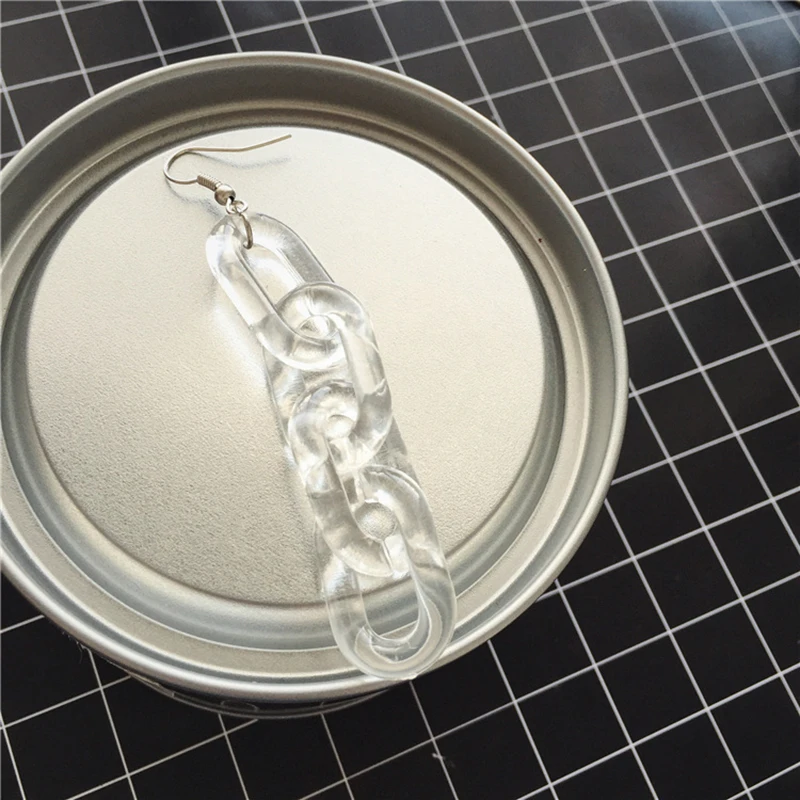 GWACC смешная прозрачная цепочка большие серьги массивные длинные висячие для