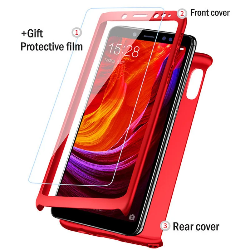 360 Degree Cover Case For Xiaomi Redmi Note 5 5A 6A Plus 6 Pro 4 4X 4A Mi 8 SE 6X A2 5X A1 Free Glass Cases |