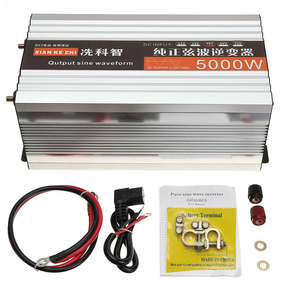 Инвертор Чистая синусоида 2500 Вт 5000 Вт P eak DC 12 В/24 В/48 В к AC 220 В трансформатор напряжения конвертер двойной светодиодный цифровой дисплей